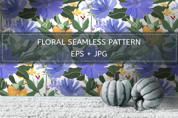 Blue Chicory, Yellow Butterflies: A Fresh and Versatile Design Element
