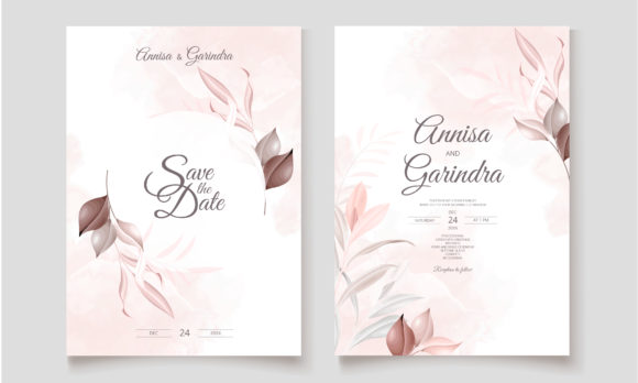 Charming Wedding Invitation Card Leaves