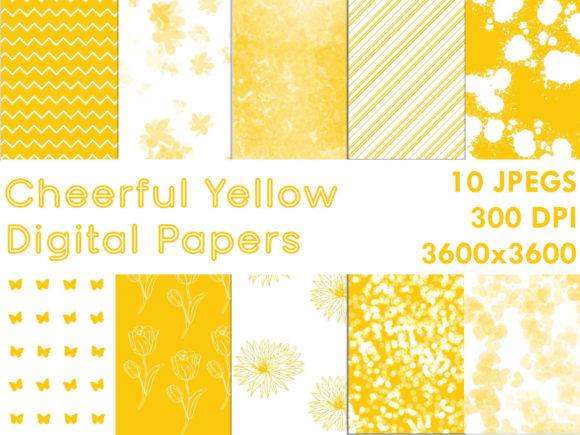 Cheerful Yellow Digital Papers: Designs for a Sunny Mood