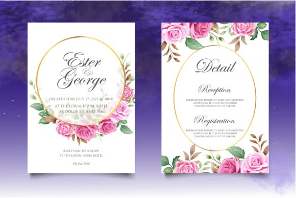 Designing Your Special Day with an Invitation Card Set Featuring Beautiful Roses