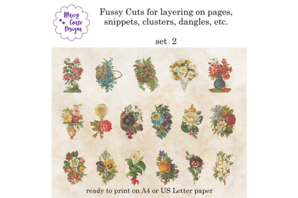 Discover Vintage Flowers Fussy Cuts Set 2: Instant Vintage Charm for Paper Crafts