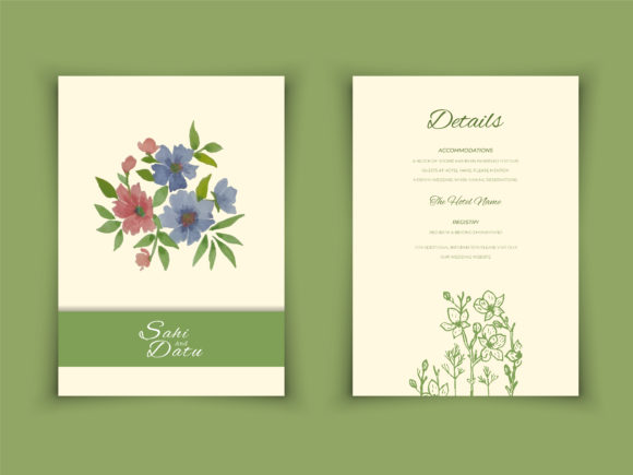 Elegant Watercolor Wedding Invitation Flowers