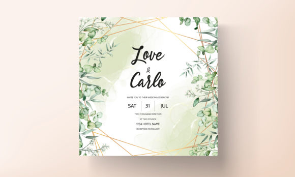 Elevating Celebration Design: The Watercolor Leaves Wedding Invitation Car Template