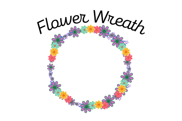 Flower Wreath Decorations: A Digital Illustration for Modern Creativity
