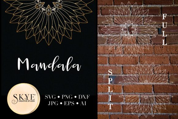 Unlock Creative Flexibility with Mandala SVG Bundle Split Mandala Half 38